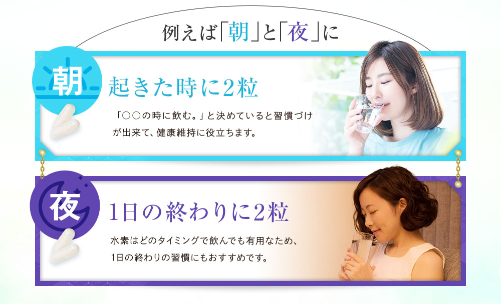 目覚めの習慣づけに2粒