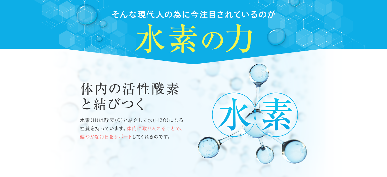 そんな現代人の為に今注目されているのが水素の力