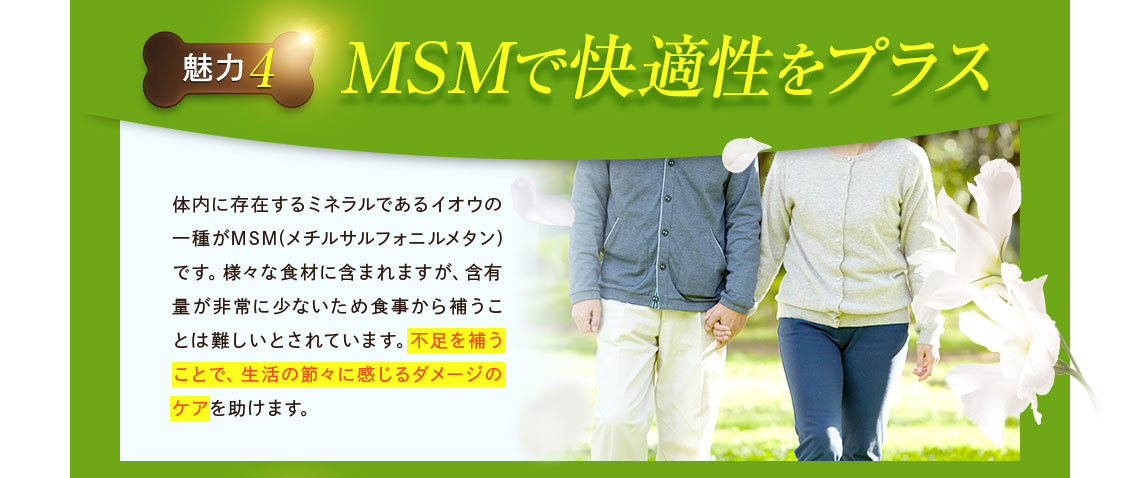 MSMで快適性をプラス