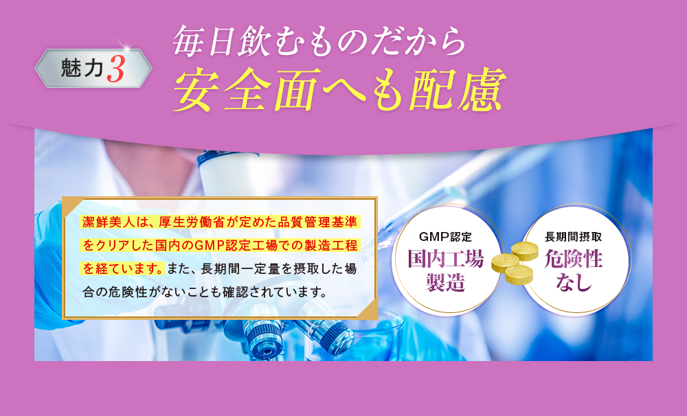 独自性、有用性が認められ、物質特許と製法特許を取得しています。