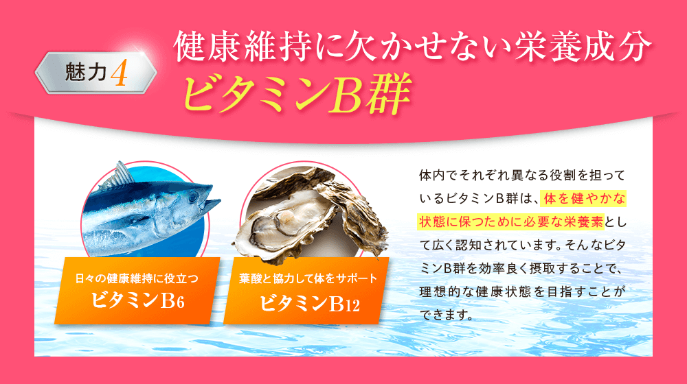 健康維持に欠かせない栄養成分ビタミンB群