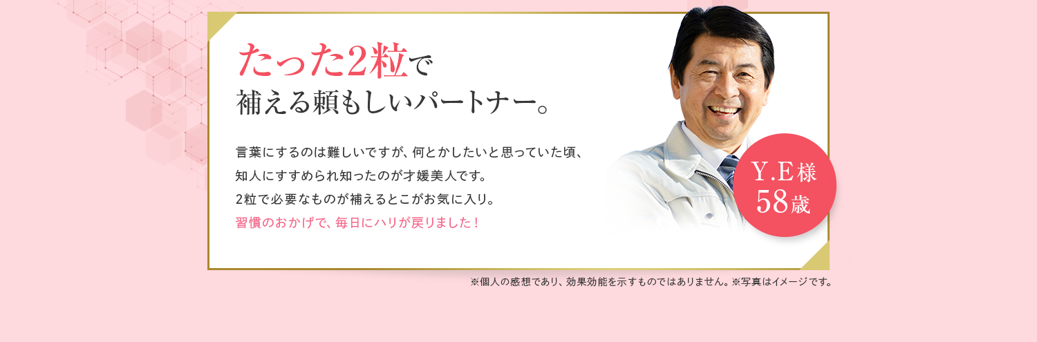 たった2粒で補える頼もしいパートナー。