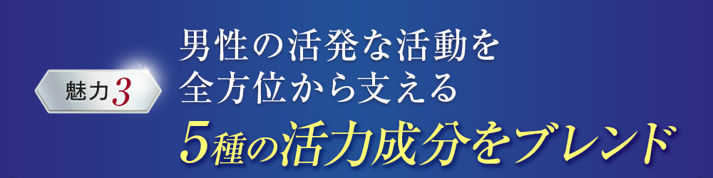 魅力：5種の活力成分をブレンド