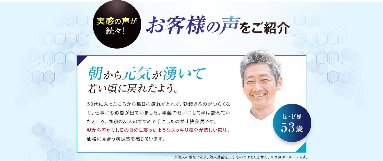 朝から元気が湧いて若い頃に戻れたよう。